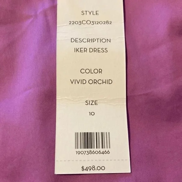 Veronica Beard Iker Puff Sleeve Cutout Dress in Vivid Orchid Size 10 New NWT - Picture 11 of 13